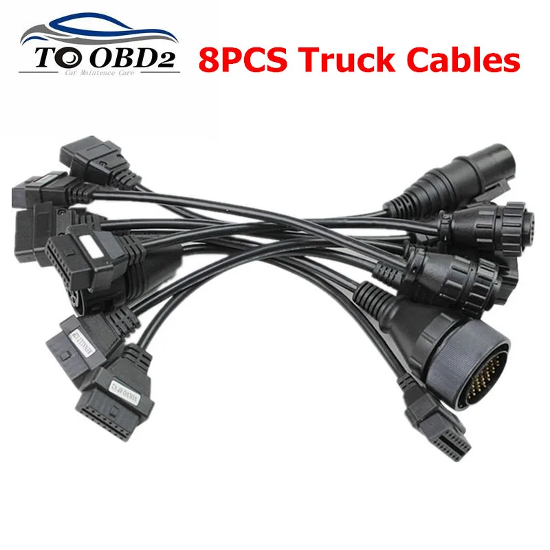 

8pcs Truck cables for tcs cdp pro truck diagnostic tool cable adapter obd2 truck cable for delphis for autocome obd2 obdii