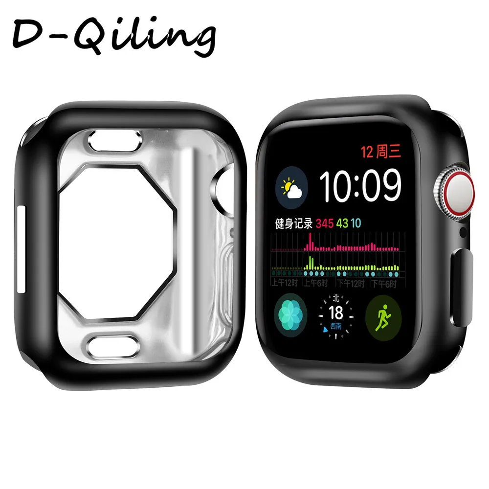 Чехол для часов Apple Watch Case5, 4, 3, 2, 1, 40 мм, 44 мм, прозрачный чехол из ТПУ, защитная пленка для экрана iWatch