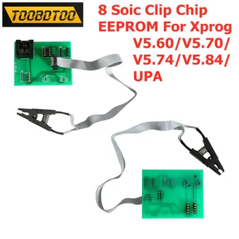 

8 Soic Clip Adapter Xprog eeprom board with soic 8 sop8 test clip for xprog V5.60/V5.70/V5.74/V5.84/UPA With Green Adapters