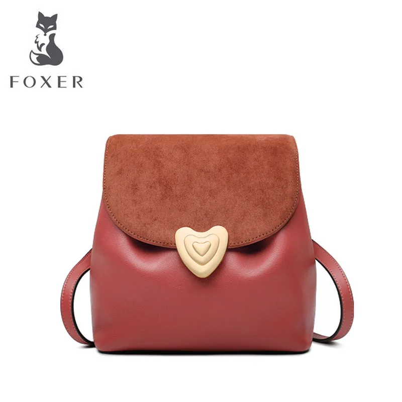 FOXER роскошный высококачественный модный ретро рюкзак для женщин новая Корейская версия диких мягких кожаных сумок двойного назначения