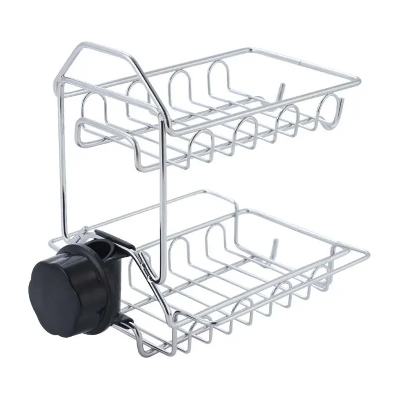 

Sink Caddy Organizer Kitchen Faucet Dishwashing Sponge Soap Holder Drain Stainless Steel Hanging Storage Rack Shower Pole Shelf
