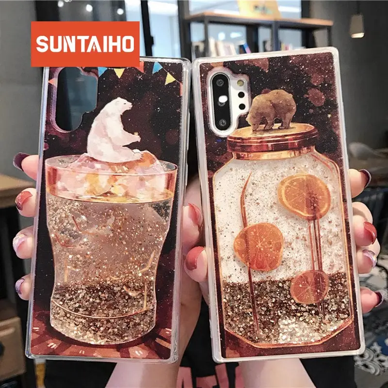 Для Samsung note10 жидкий Жесткий ПК Прозрачный чехол для телефона Galaxy S10 9 8 plus Note 10 Чехлы