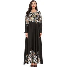 Cheap Abaya Jilbab Muslim Maxi Dress Foral Print Black Plus Size Kaftan Long Dress Vintage Fashion Islamic Clothings Long Robe 2XL Cheap Abaya Jilbab Muslim Maxi Dress Foral Print Black Plus Size Kaftan Long Dress Vintage Fashion Islamic Clothings Long Robe 2XL