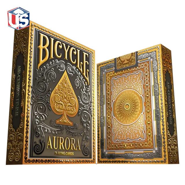 Bicycle Aurora Playing Cards Premium Gold Silver Deck Poker Size USPCC Magic Cards New Sealed Magic Tricks Props for Magician