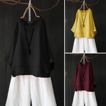 

ZANZEA Women Tops and Blouses 2020 Fashion Plus Size Ladies Work Office Shirts Casual O Neck Tunic Blusas Femininas Chemise 5XL