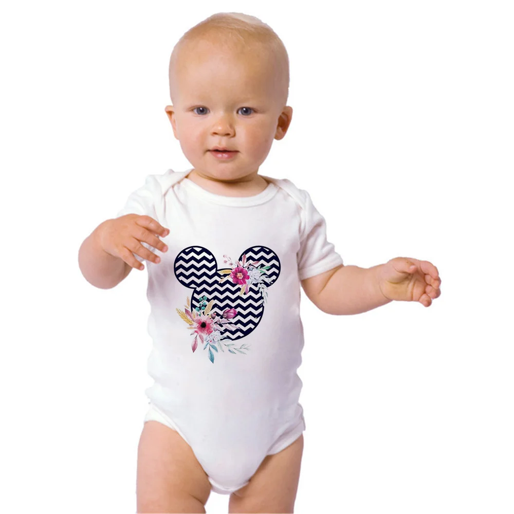 Newest Harajuku Disney Mickey Mouse Baby BodySuits Summer Solid Color