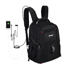 Швейцарский рюкзак 17 мужской армейский водонепроницаемый рюкзак для путешествий мужской рюкзак для ноутбука водонепроницаемый нейлоновый Мужской Рюкзак Черный Mochila Masculina