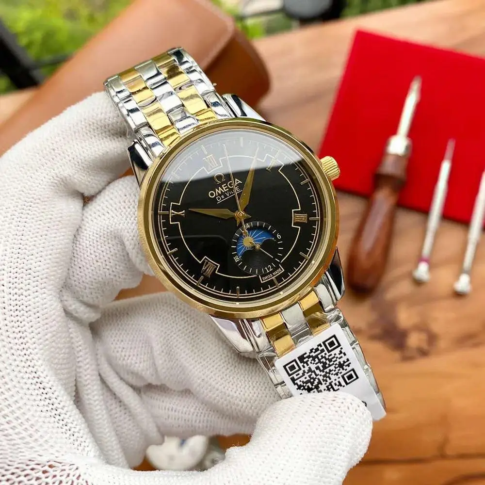 

OMEGA-007 Debon Agent 2020 Fashion Trend Men Fully Mechanical Rubber Strap Ceramic Bezel High Quality High Quality AAA