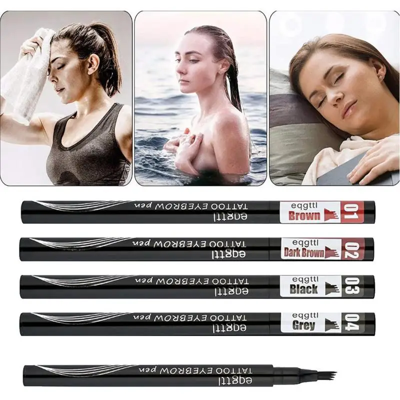 Liquid Long Lasting Eyebrow Enhancers Tool Waterproof Natural Fork Tip Eyebrow Pencil Four Heads Eyebrow Tattoo Pen Fine Sketch Liquid Long Lasting Eyebrow Enhancers Tool Waterproof Natural Fork Tip Eyebrow Pencil Four Heads Eyebrow Tattoo Pen Fine Sketch