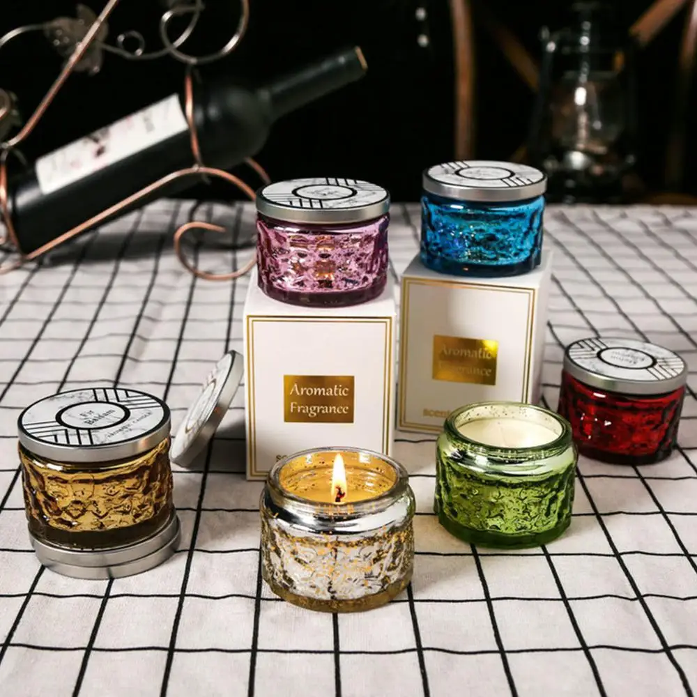 Ароматизатор эфирных масел бездымные ароматические свечи в стеклянном ожоге 25