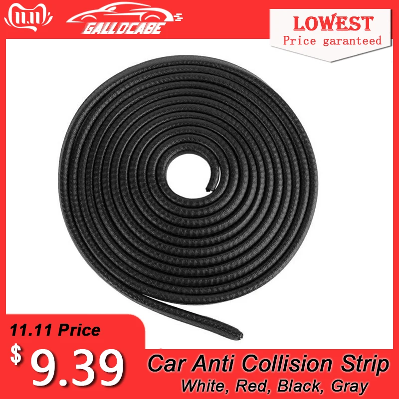 Günstig 5M Universal Eingebauten Stahl Disc Auto Anti Kollision Streifen Auto Tür Rand Scratch Protecter Stoßstange Streifen Abdichtung Schutz Trim streifen