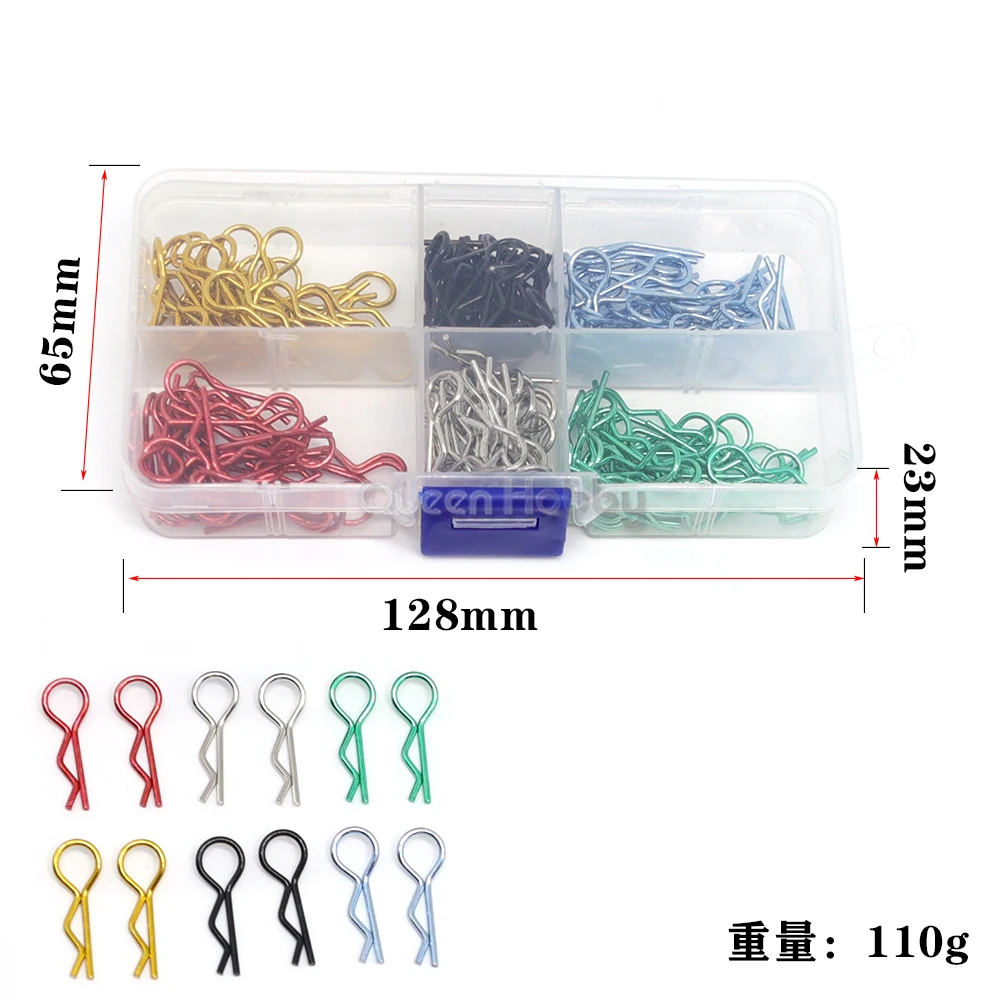 180Pcs/Set RC Car Metal Bodyshell Clips Pins R Shape Tool Box for Traxxas TRX4 1/10 Buggy Rock Crawler Models | Игрушки и хобби