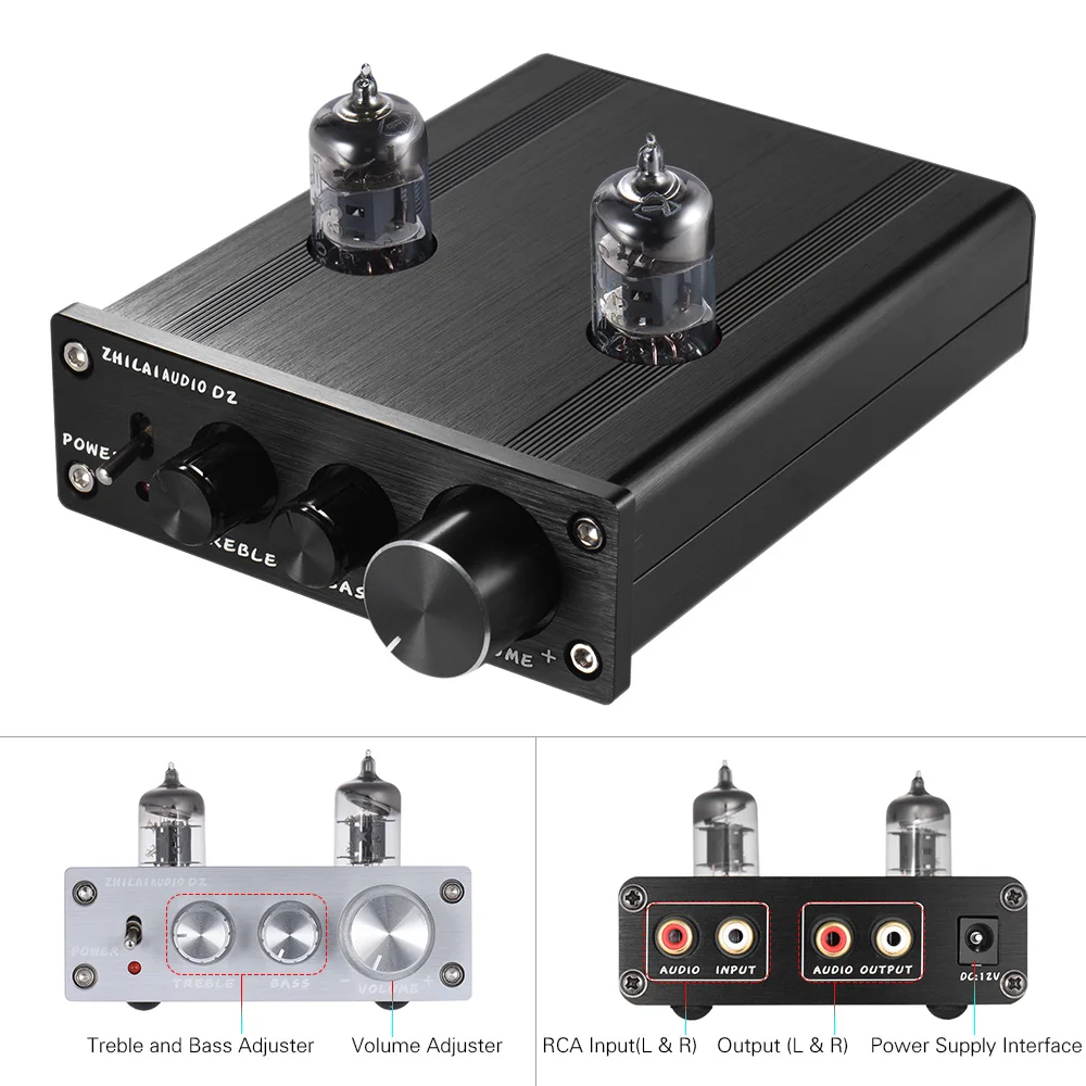 Мини HiFi 6J1 вакуумная трубка стерео аудио Предварительный усилитель буферный