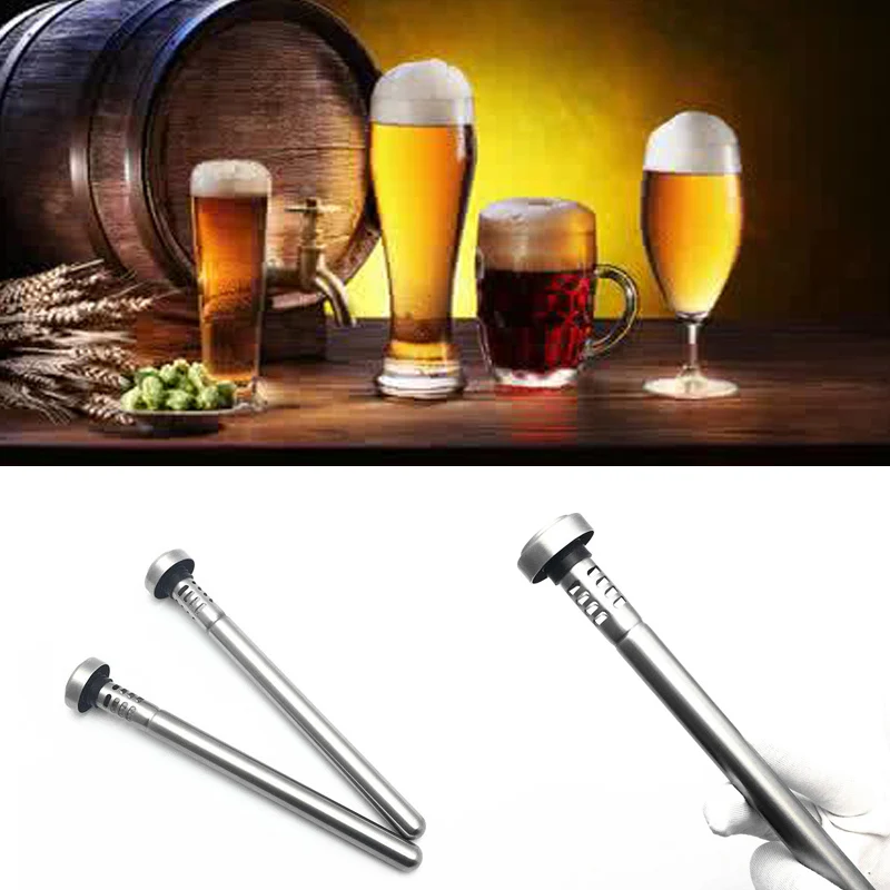 1Pc 21.5cm Portable 304 Stainless Steel Beer Red Wine Cooling Stick Party Barware Home Beverage Stick Cooler Tools Convinient