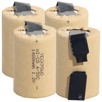

4 pcs 4/5SC battery 1.2V SUBC batteries rechargeable 1400mah flat top color random