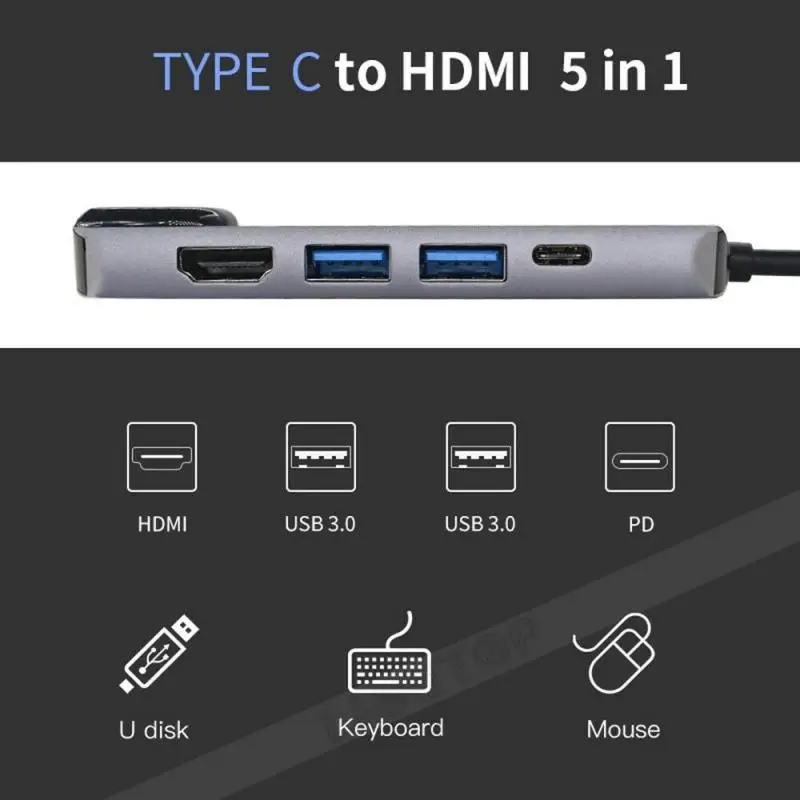 USB-C концентратор type-C многопортовый кардридер адаптер HDMI для MacBook Pro 5 в 1