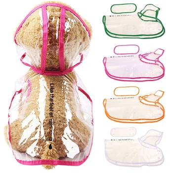 

Pet Clothes Pet Dog Raincoat Fashion Transparent Rain Coat Waterproof Trench Coat With Hat Small Dogs Clothing High Quality
