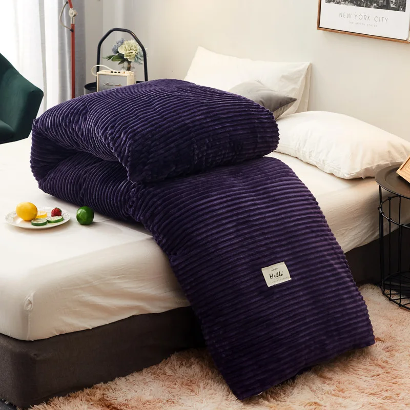 Домашний текстиль зимнее одеяло волшебное шерстяное одеяло в полоску плотное теплое одеяло Фланелевое постельное белье из флиса современный стиль зеленый серый одеяла