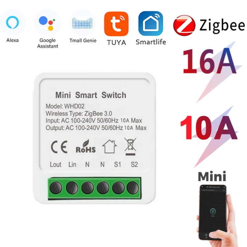 Tuya Zigbee Smart Switch Supports 16/10A 2 Way Control Smart Home