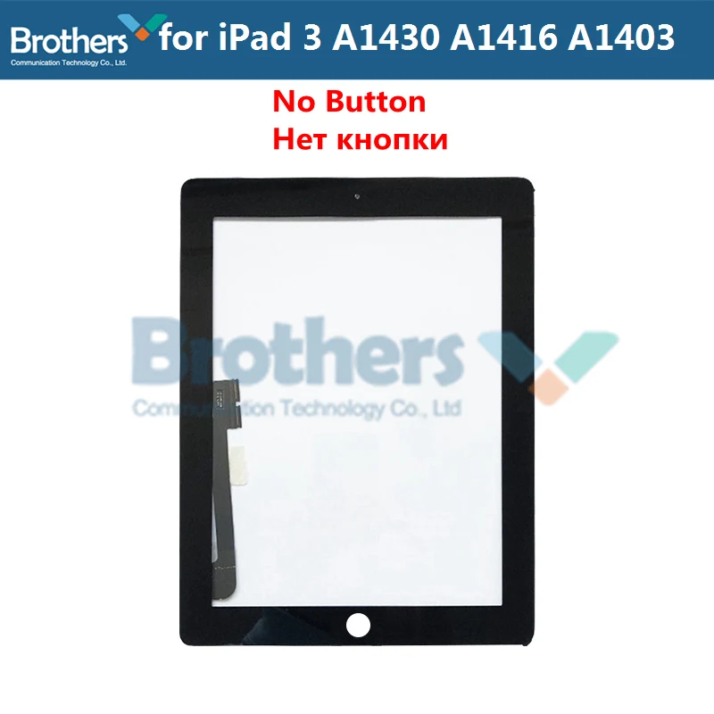 9,7 для iPad 3 A1416 A1430 A1403 сенсорный экран дигитайзер Сенсорная панель Замена планшета для iPad 3 экран с домашней кнопкой - Цвет: Black no Button