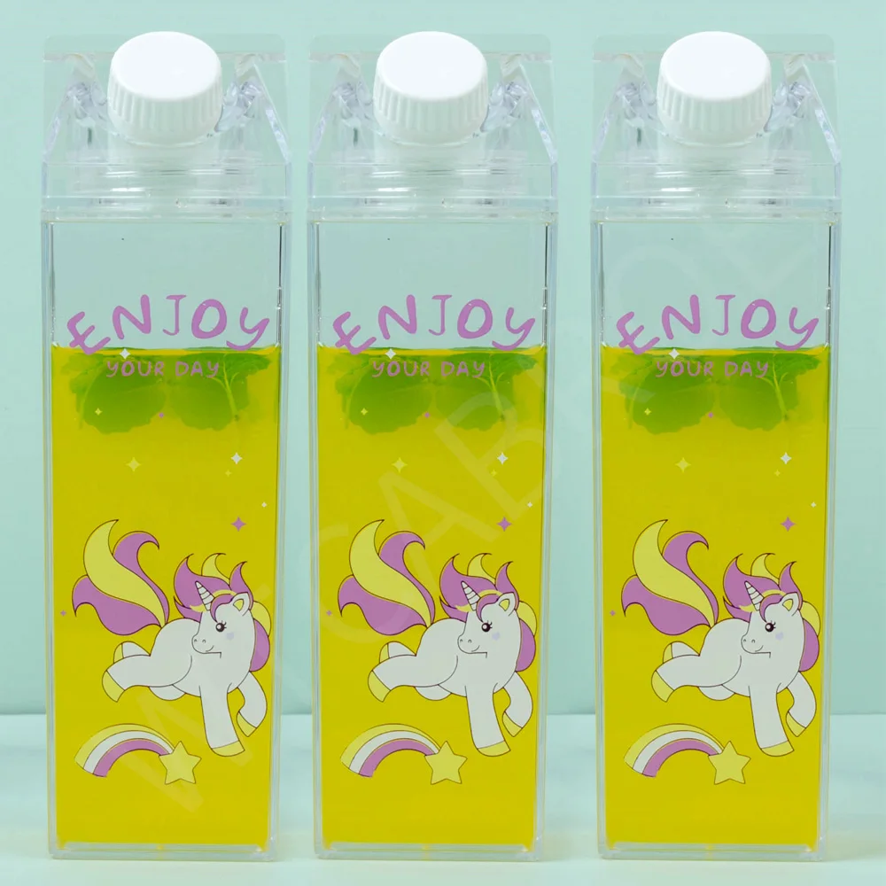 6 Stück Milchkarton-Wasserflaschen – Transparent, 963 Ml, Auslaufsicher, Für Sport & Camping