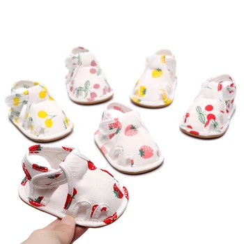 

Newborn Baby Boy Girl Summer Cute Printed Crib Shoes Closed-Toe Non-Slip Toddler First Walkers