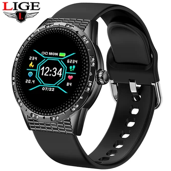 

LIGE Men Smart Watch Heart Rate Blood Pressure Multi-Function Mode Sport watches Smartwatch fitness Tracker Waterproof watch+Box