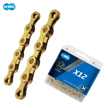 

KMC X12 Chain Ti-N Gold for Road & Cross 126 Links Titanium Nitrid Fit for SRAM MTB and Shimano rear 12-speed derailleur systems