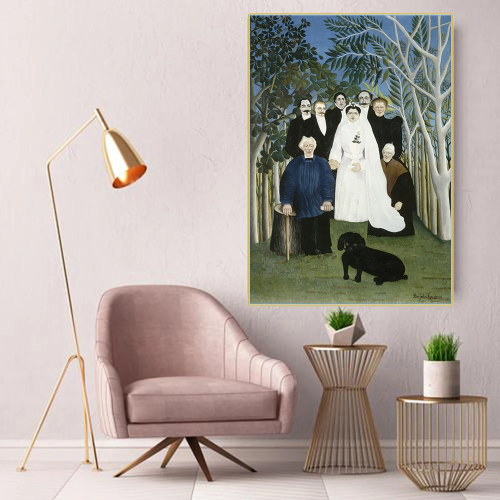 Цитон Анри · Руссо 《 Свадебная вечеринка Canvas Холст Картина маслом плакат картина