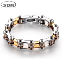 С фабрики 316L браслет из нержавеющей стали байкер велосипед мотоцикл звено Цепочка Золото Серебро Черный для женщин Девушка ювелирные изделия