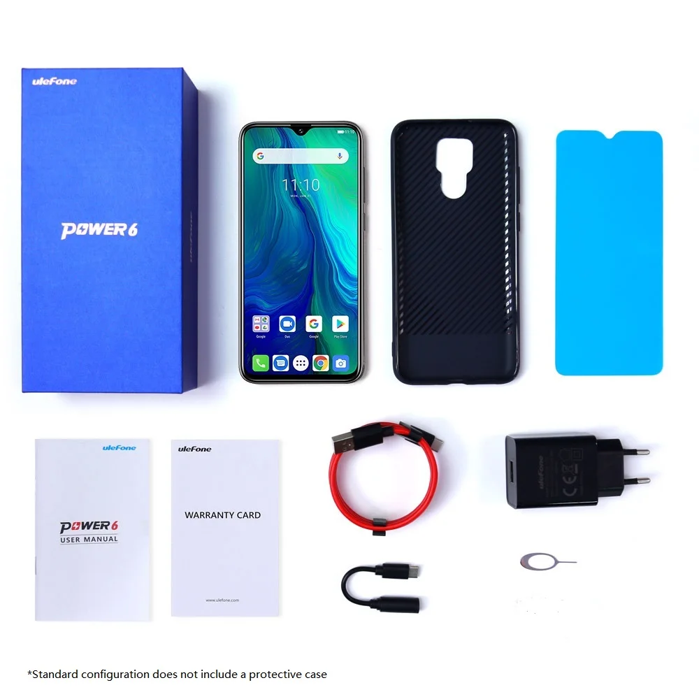 Смартфон Ulefone power 6, Android 9,0 Helio P35, четыре ядра, 6350 мАч, 6,3 дюйма, 4 ГБ, 64 ГБ, 16 МП, face ID, NFC, 4G, LTE, мобильные телефоны