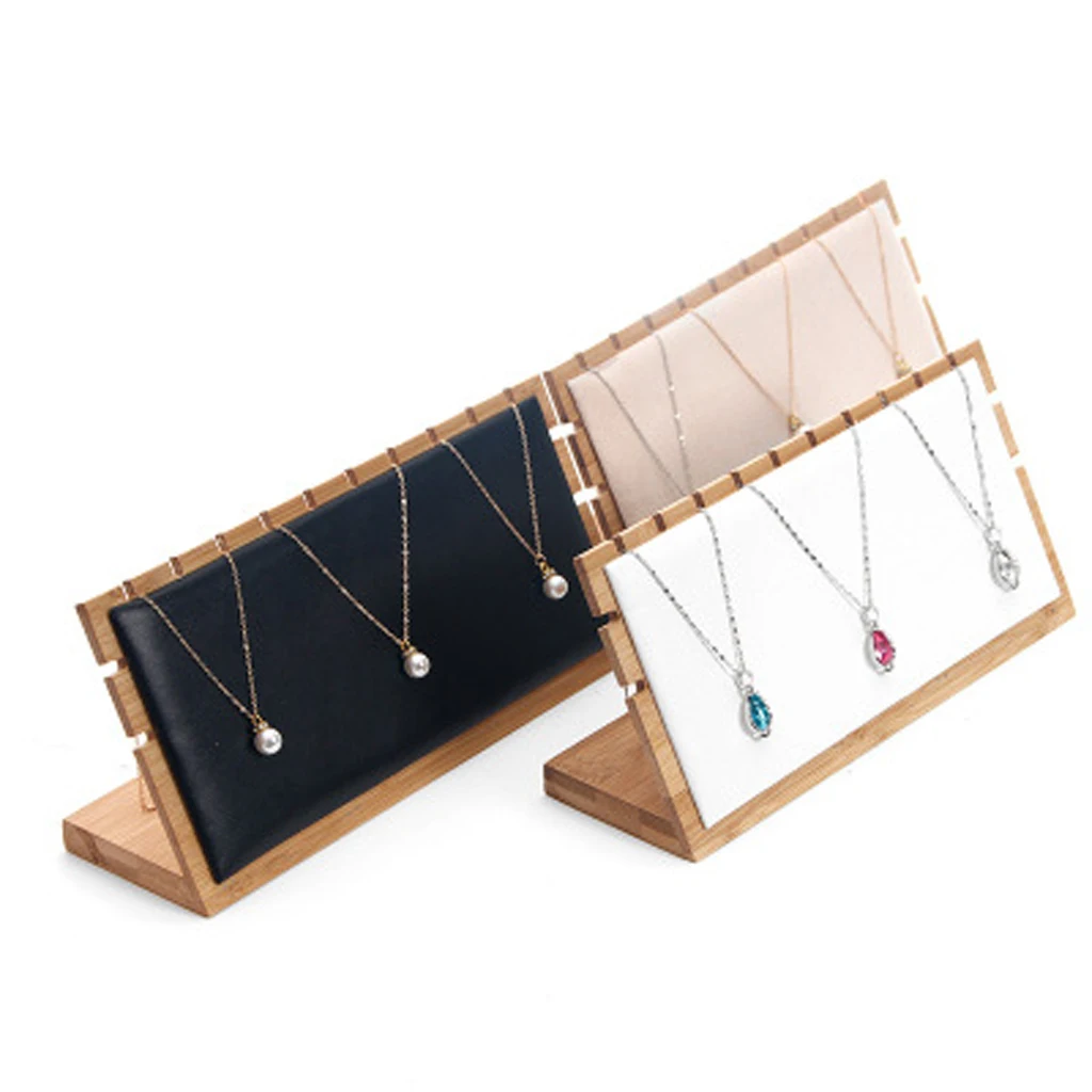

Wooden Necklace Pendant Display Stand Rack Holder Hanger, Jewelry Organizer 25x12cm