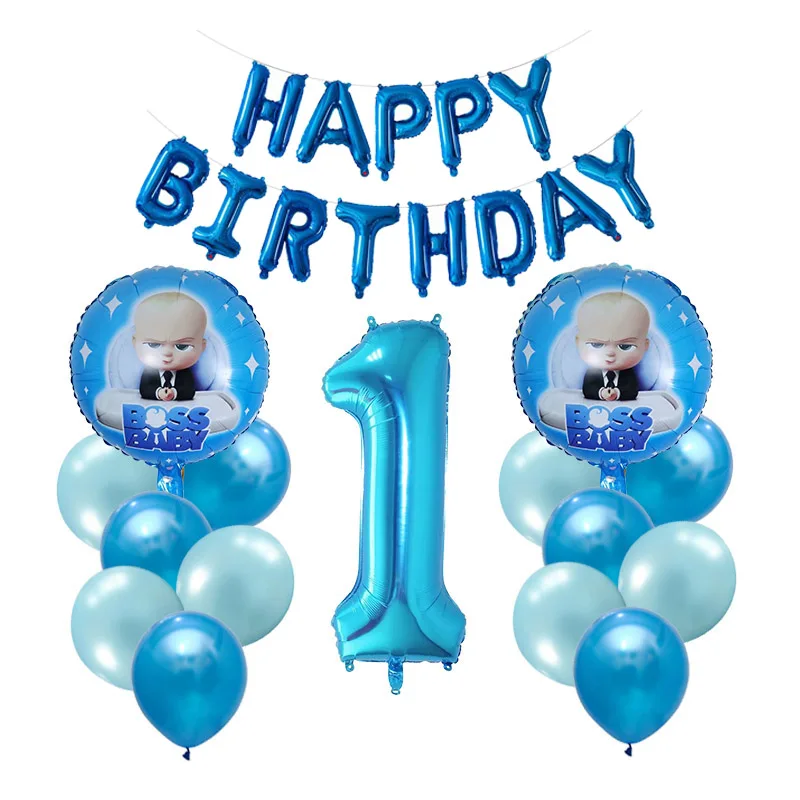 1 комплект Детские алюминиевые воздушные шары boss, популярные алюминиевые воздушные шары с героями мультфильмов, Детские вечерние принадлежности на день рождения, игрушки для мальчиков и девочек на 1-2 дня рождения