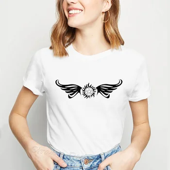 

Supernatural Anti Possession Demon Wings Women T-shirt fashion harajuku white graphic t shirts streetwear printed tshirt