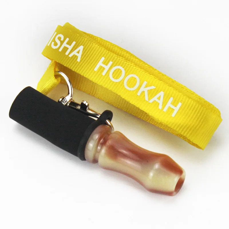 yellow Многоразовые мундштук кальяна с висячим канатом ремень кальяна рот советы кремния нейлон смолы Chicha наргиле водопровод мундштук - Цвет: yellow