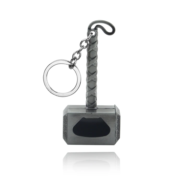 K758-silver Thor Hammer, брелок с оружием, Мстители, Alliance The Dark World, металлический брелок для бутылок, брелок для ключей, для мужчин и женщин, аксессуары для сумки - Цвет: K758-silver