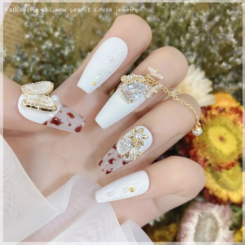 2pcs Alloy Diamond & Pearl Nail Art Jewelry / Nail Art 