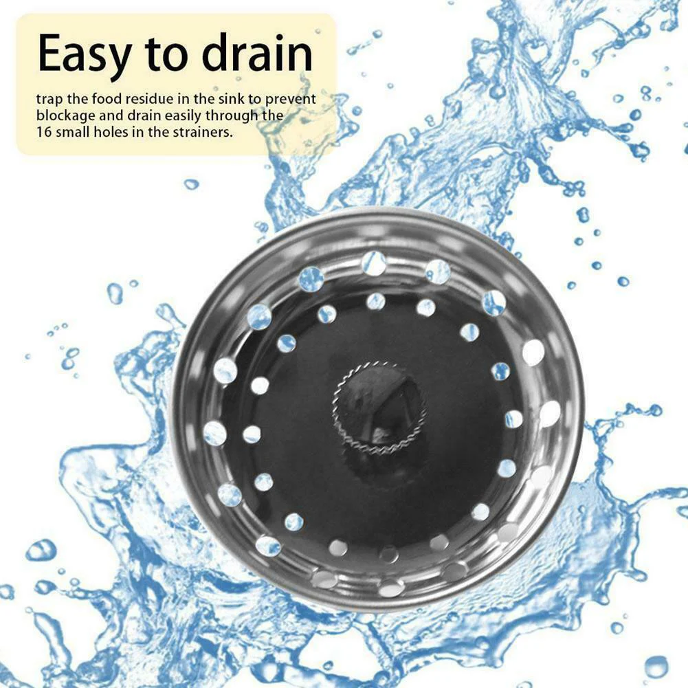 

Newly 3.5 Inch Commercial Kitchen Sink Basket Drain Strainer Stainless Steel Fits 3-1 / 2 Inch Sink Openings XSD88