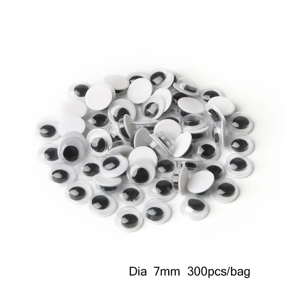 7mm 300pcs 50-500 шт Самоклеющиеся Смешанные случайные прибл. 4-15 мм куклы глаз для игрушек Googly глаза используются для куклы аксессуары DIY ремесло - Цвет: 7mm 300pcs