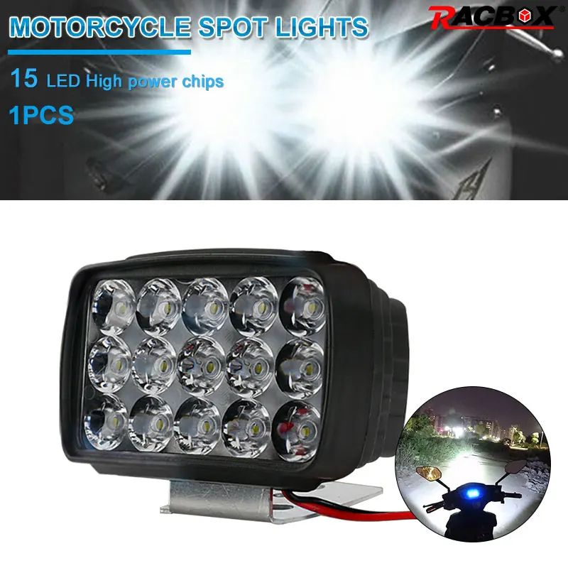 Racbox 15led мотоцикл LED головной светильник скутера ATV мото лобовой прожектор