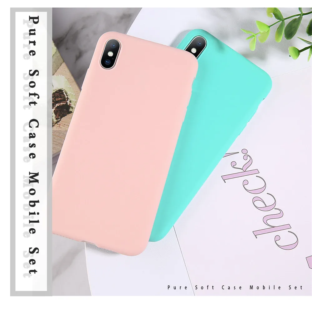 Чехол для телефона Lovebay ярких цветов для iPhone XS Max XR XS X 8 Plus простой силиконовый чехол для iPhone 6 6S 7 Plus Мягкий чехол из ТПУ