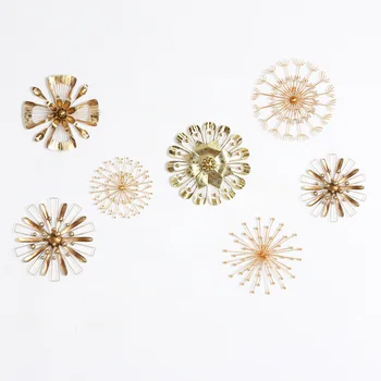 

Sales Modern Blossom Abstract Artificial Metal Wall Art Home Decor Iron Gold Wall Sticker Home Decor R637