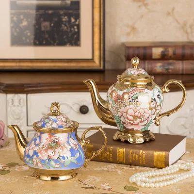 Кофейник из европейской керамики, высококачественный кофейный набор, послеобеденный чайник с английским цветком, чайная бутылка холодной воды, посуда для напитков