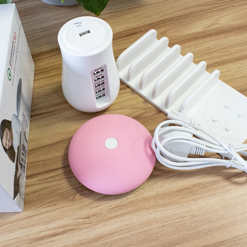 Pink Winhow Смарт QC3.0 быстрая Зарядное устройство с ночной Светильник лампы мульти-портовый концентратор USB универсальный адаптер для iphone XS 7 samsung s9 Xiaomi huawei - Цвет: Pink