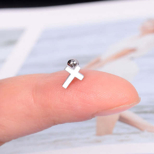 Stainless Steel Mini Stud Earrings Heart Star Moon Cross Butterfly Snake Helix Cartilage Tragus Lobe Ear Piercing Jewelry