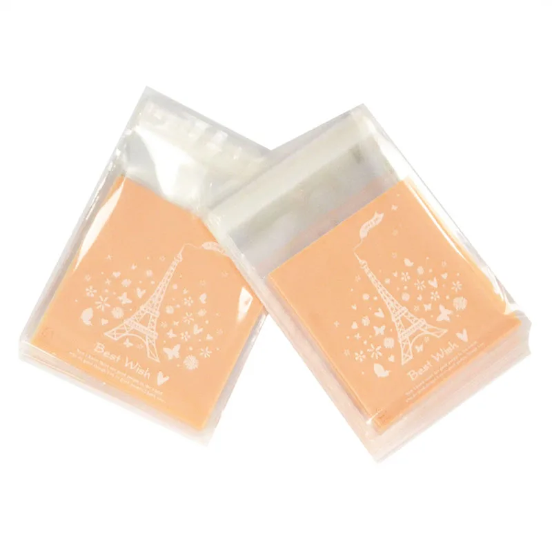 50pcs/lot Plastic Transparent Cellophane Polka Dot Candy Cookie Gift Bag with DIY Self Adhesive Pouch For Wedding Birthday Party