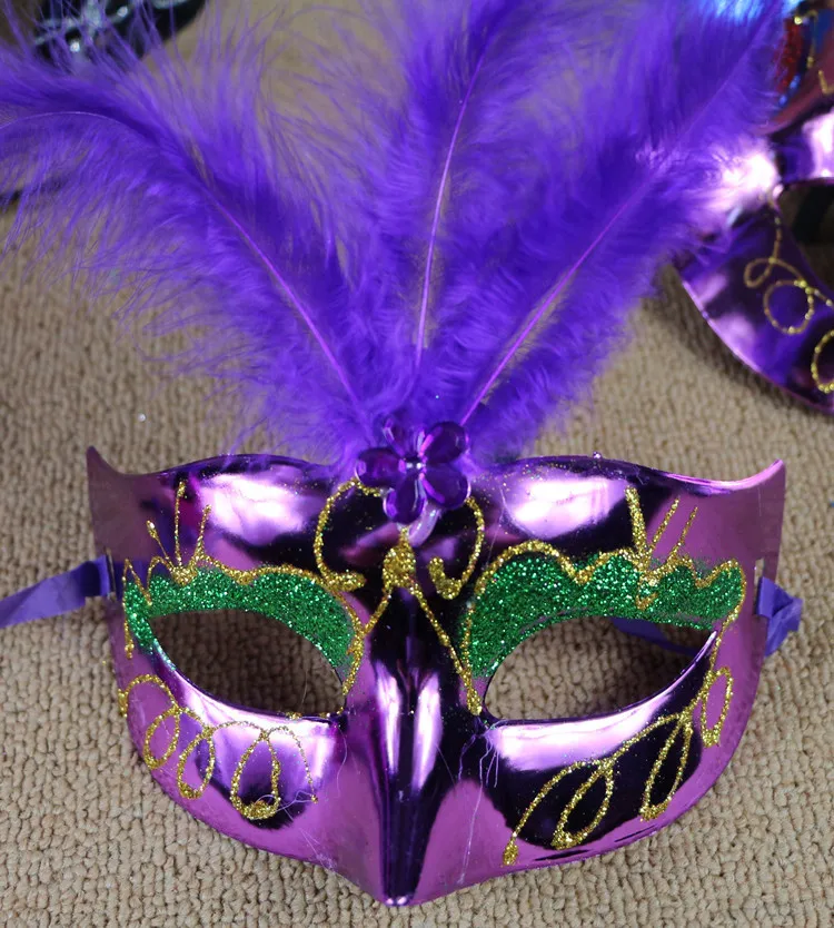Halloween Mask Ball Party Lace Feather Eye Patch Men And Women-Adult CHILDREN'S Mask Multi-Color