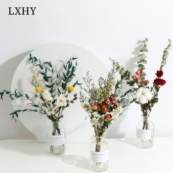 

LXHY Dried flowers bouquet roses forget-me-not eternal life eucalyptus ins nordic style home decoration living room decoration