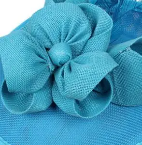 sea blue Коктейльные перьевые вуалетки, шляпы, Свадебные шляпы Дерби, Федора, красный головной убор для женщин, девушек, женщин, элегантное торжественное платье, головной убор - Цвет: sea blue