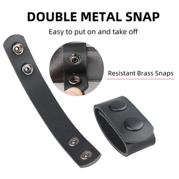 

Double Snap Belt Keeper PU Leather Duty Keepers Outdoor Tactical Belt Fixing Buckle for 2 inch Concealed Carry Belt